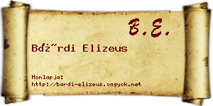 Bárdi Elizeus névjegykártya